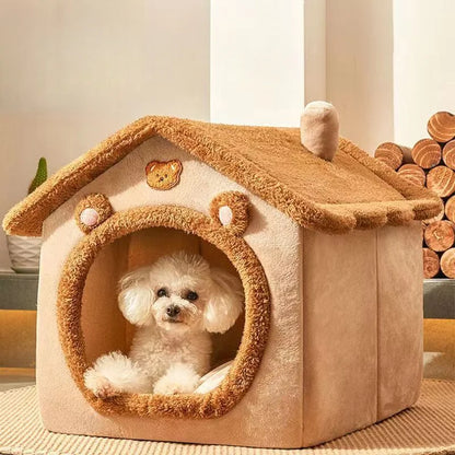 Warm Paws House Cozy Pet Bed with Soft Cushion