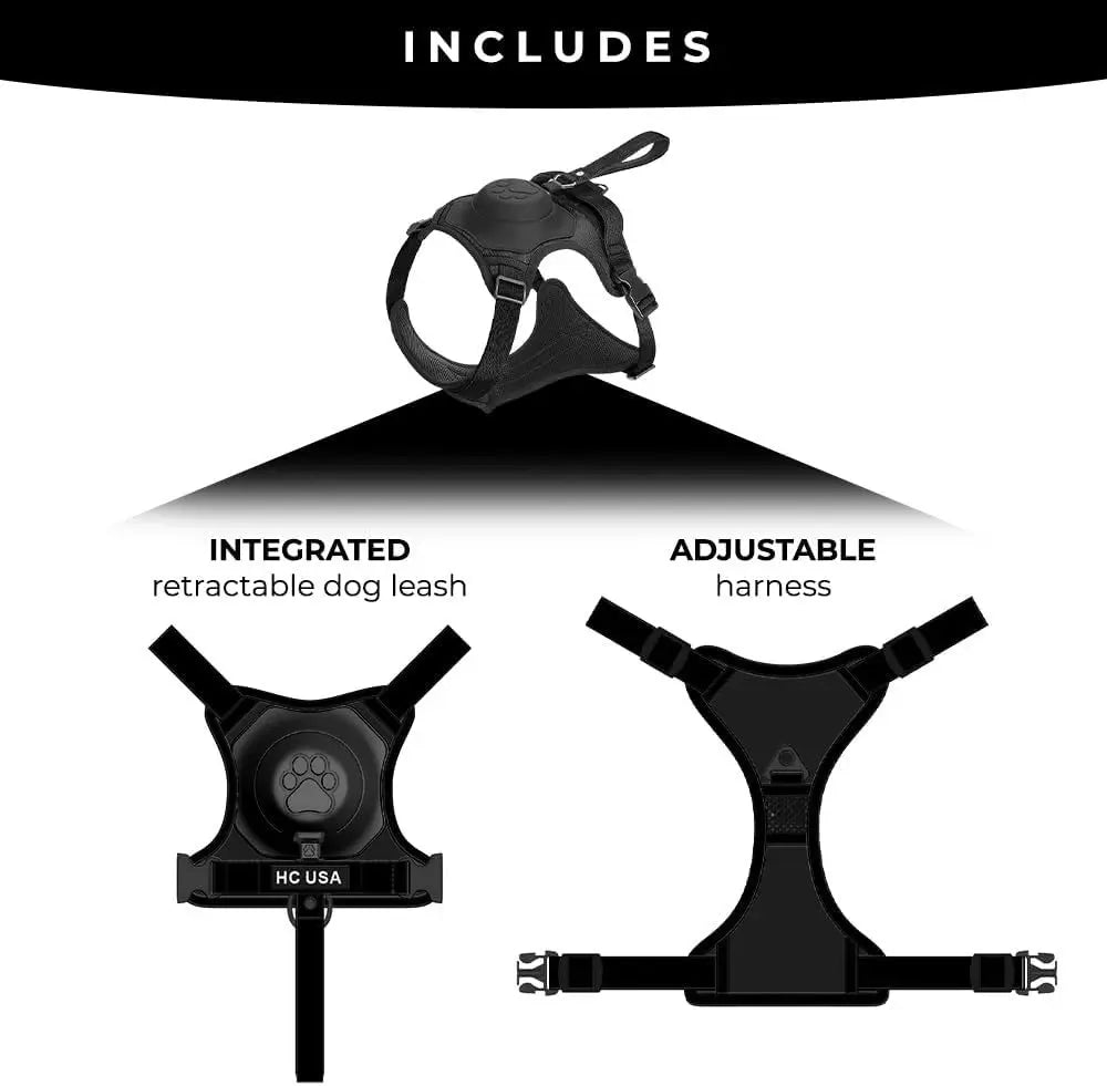 Dog Harness with Leash Retractable