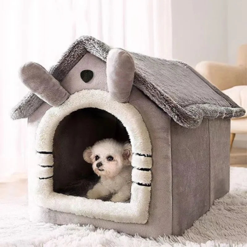 Warm Paws House Cozy Pet Bed with Soft Cushion