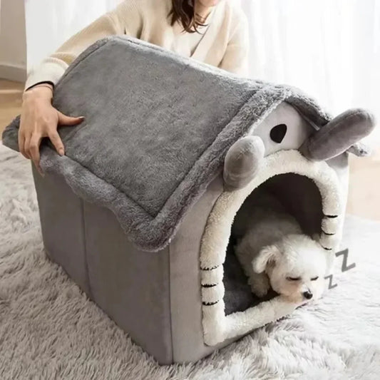 Warm Paws House Cozy Pet Bed with Soft Cushion