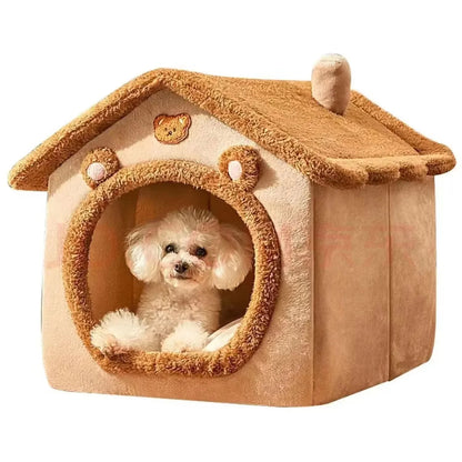 Warm Paws House Cozy Pet Bed with Soft Cushion